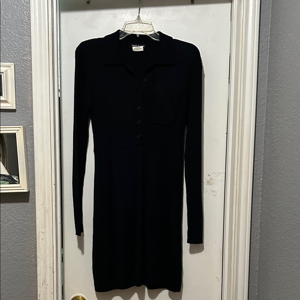 Esprit de Corp Black Long Sleeve Dress M Wednesday